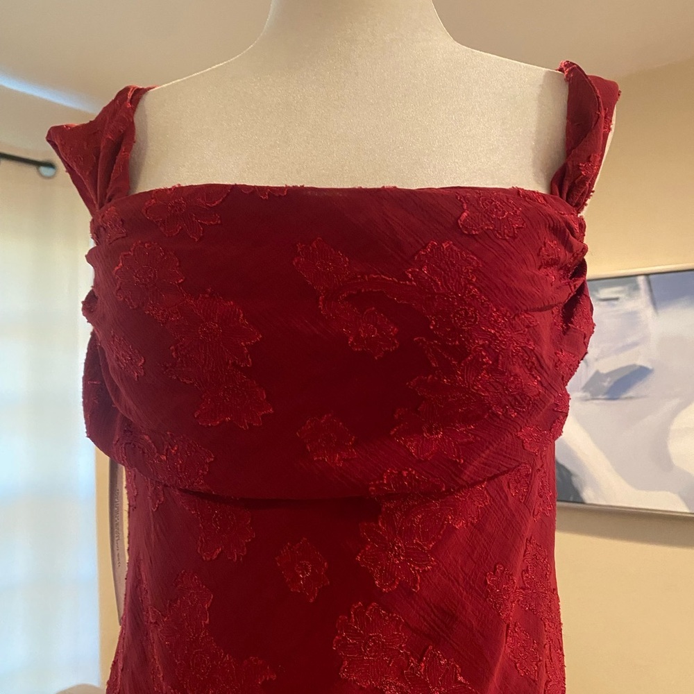 Princess Polly Azura Burn Out Burgundy Maxi Dress    Size :8 - Picture 3 of 12